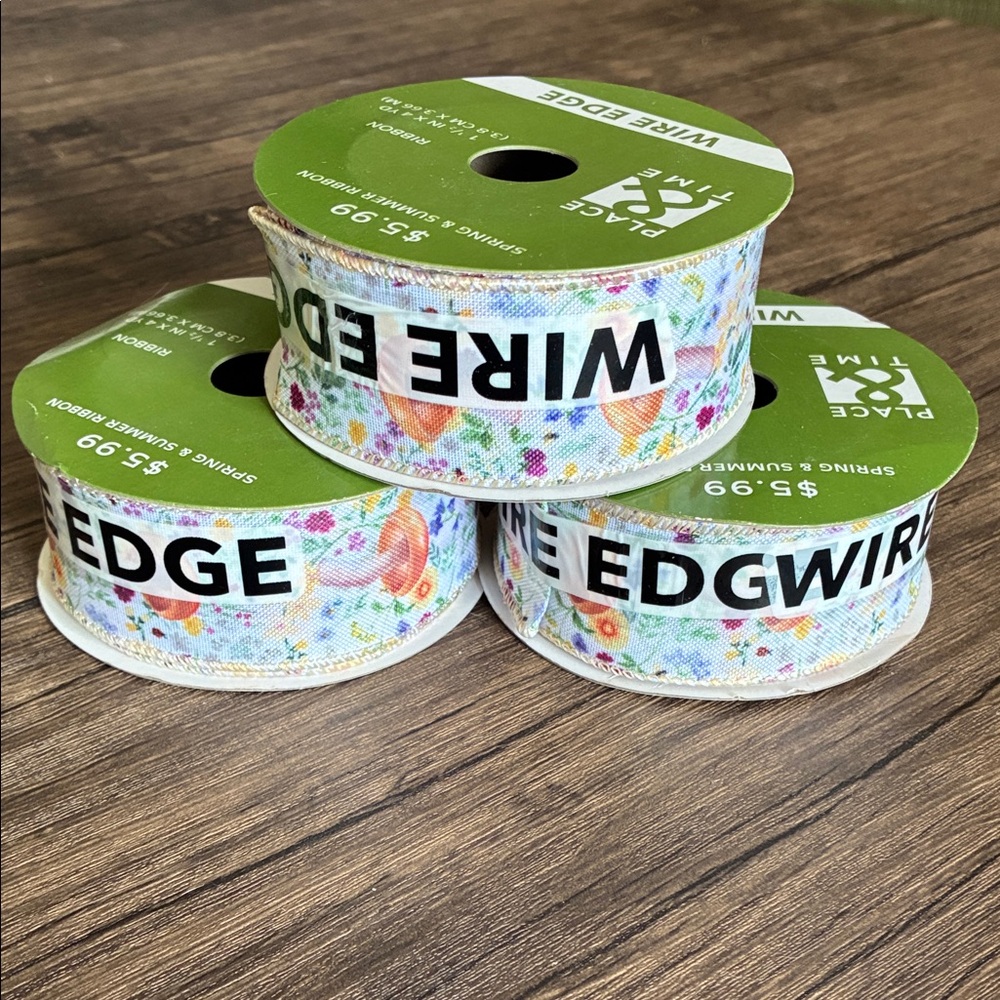 Floral Mushroom Wired Edge Ribbon Set